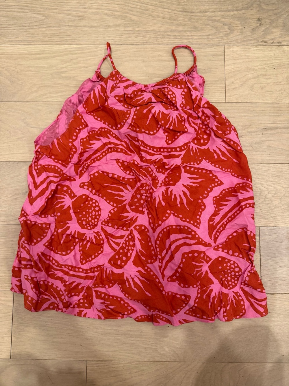 Pink & Red Floral Print Spaghetti Strap Camisole